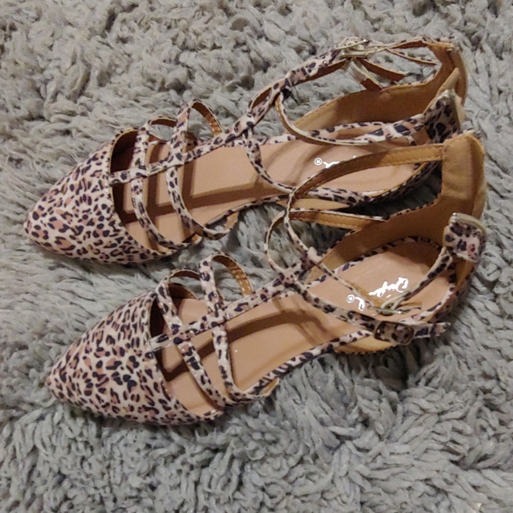 Size 6.5 leopard pointy toe flats